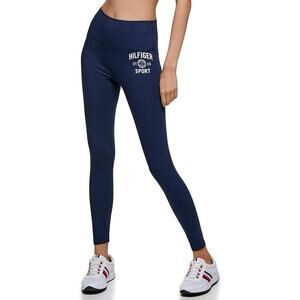 Tommy Hilfiger Womens Full Length Jersey Leggings XS Navy Blue High Rise NWT